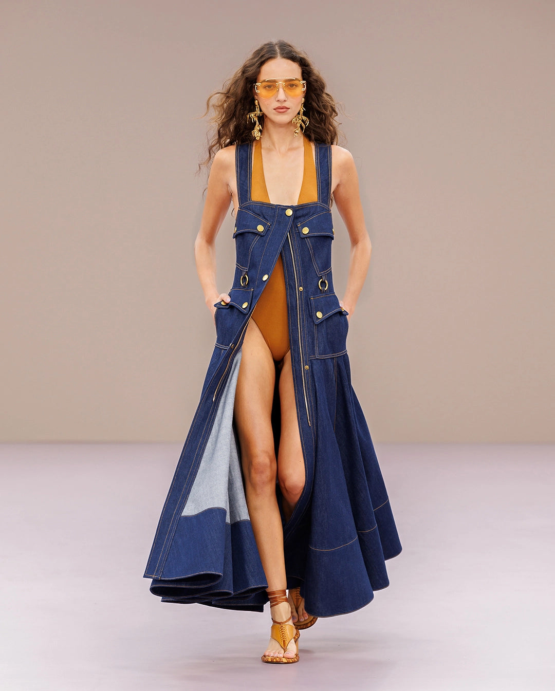 Denim Midi Elbise Premium Edition