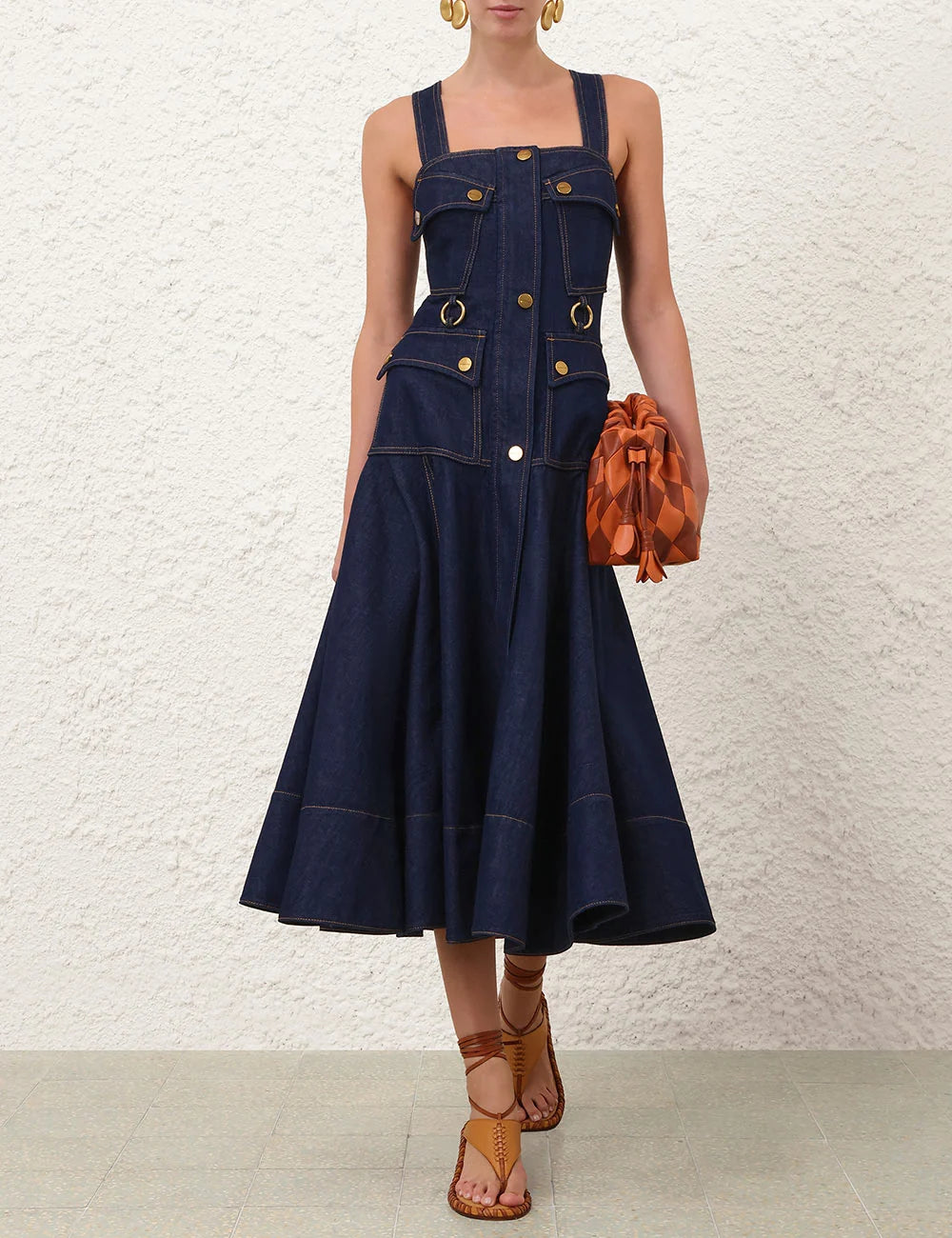 Denim Midi Elbise Premium Edition