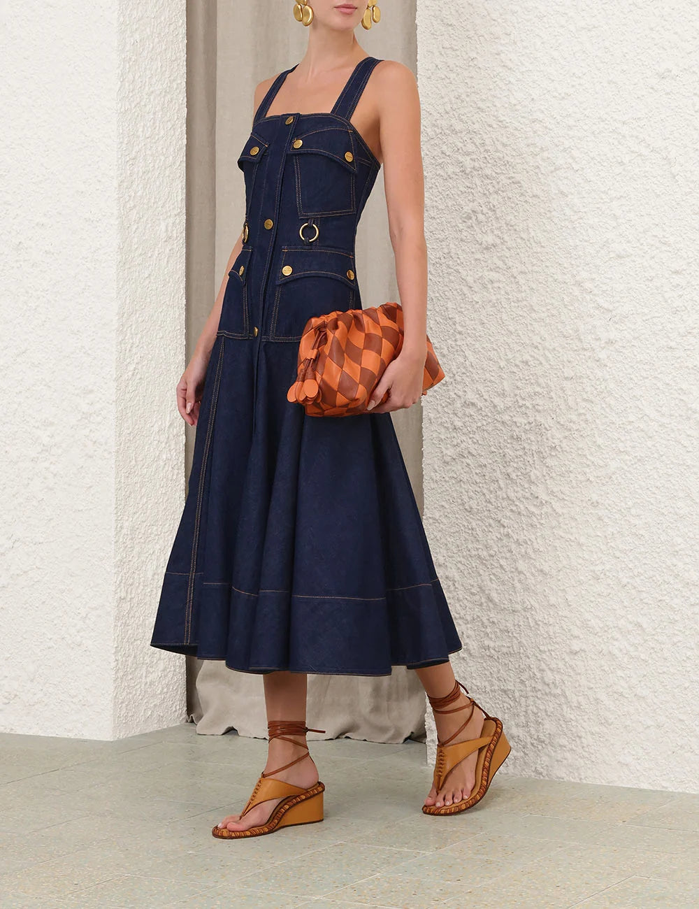 Denim Midi Elbise Premium Edition