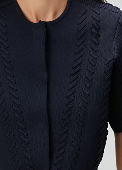 Lacivert Crop Hırka Premium Edition